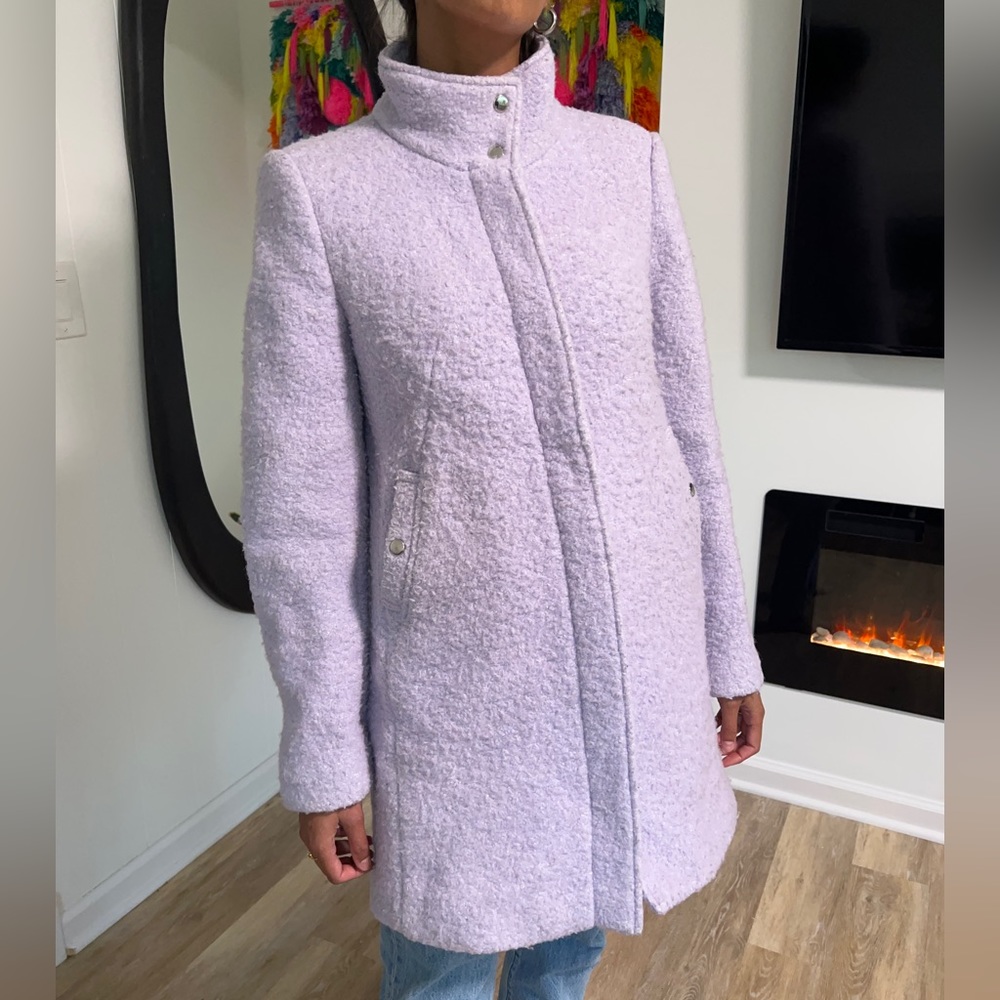 Loft Funnel Neck Wool Blend Coat